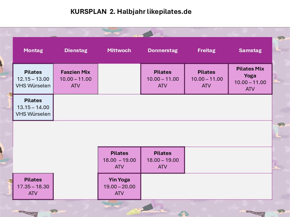 Kursplan 2. Halbjahr 2026